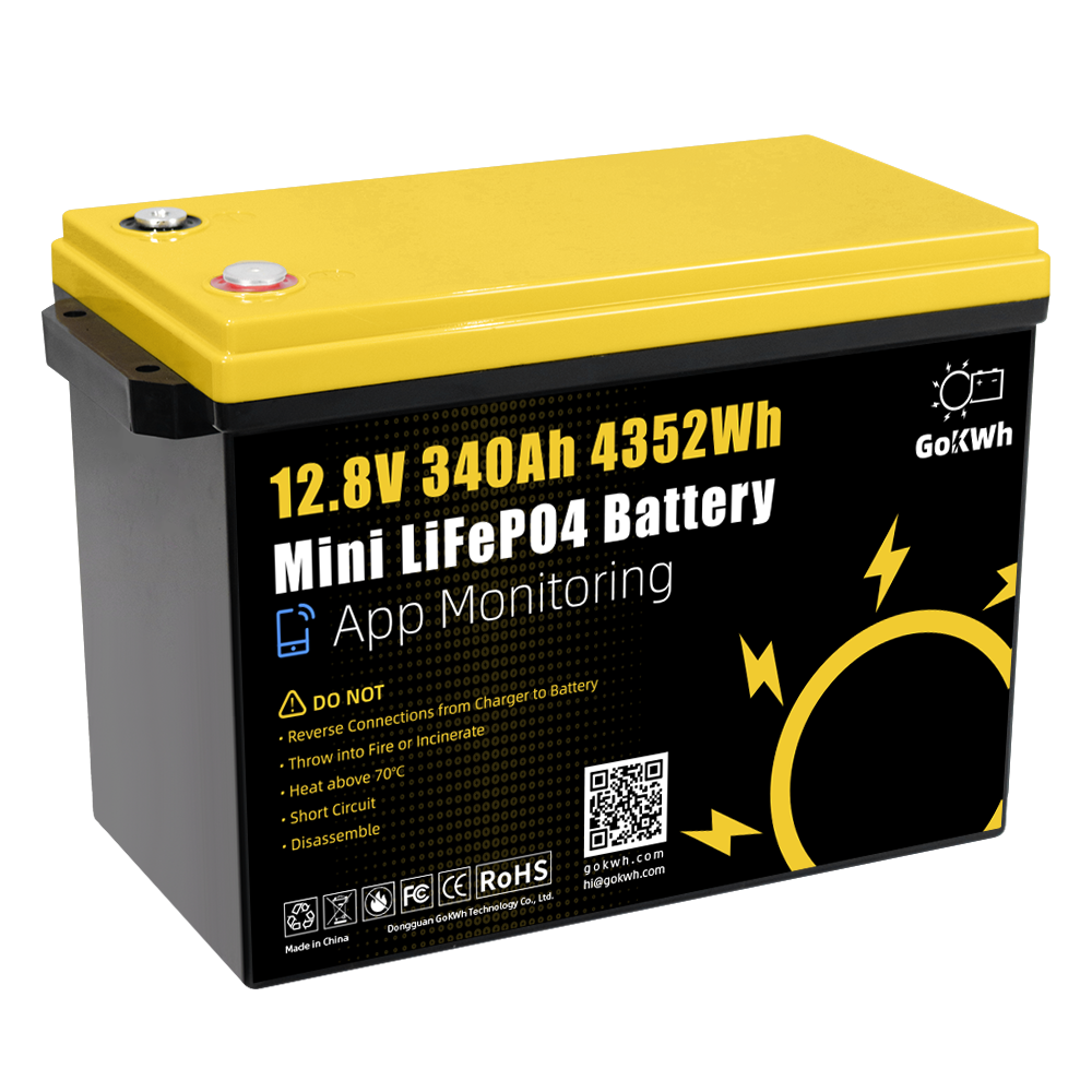 GoKWh 12V 340Ah Mini Built in 200A Bluetooth BMS LiFePO4 Battery