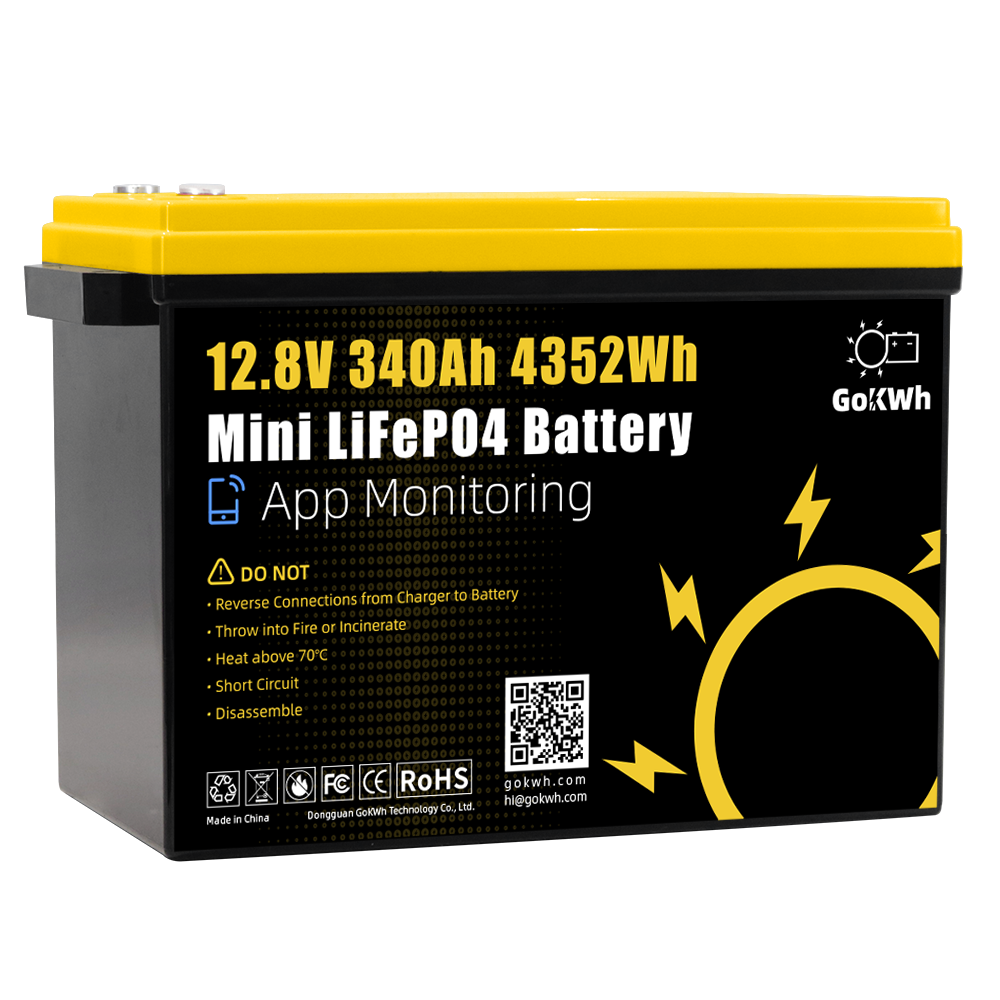 GoKWh 12V 340Ah Mini Built in 200A Bluetooth BMS LiFePO4 Battery