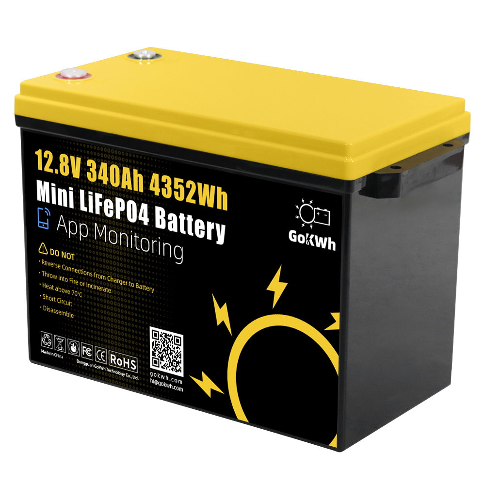 GoKWh 12V 340Ah Mini Built in 200A Bluetooth BMS LiFePO4 Battery