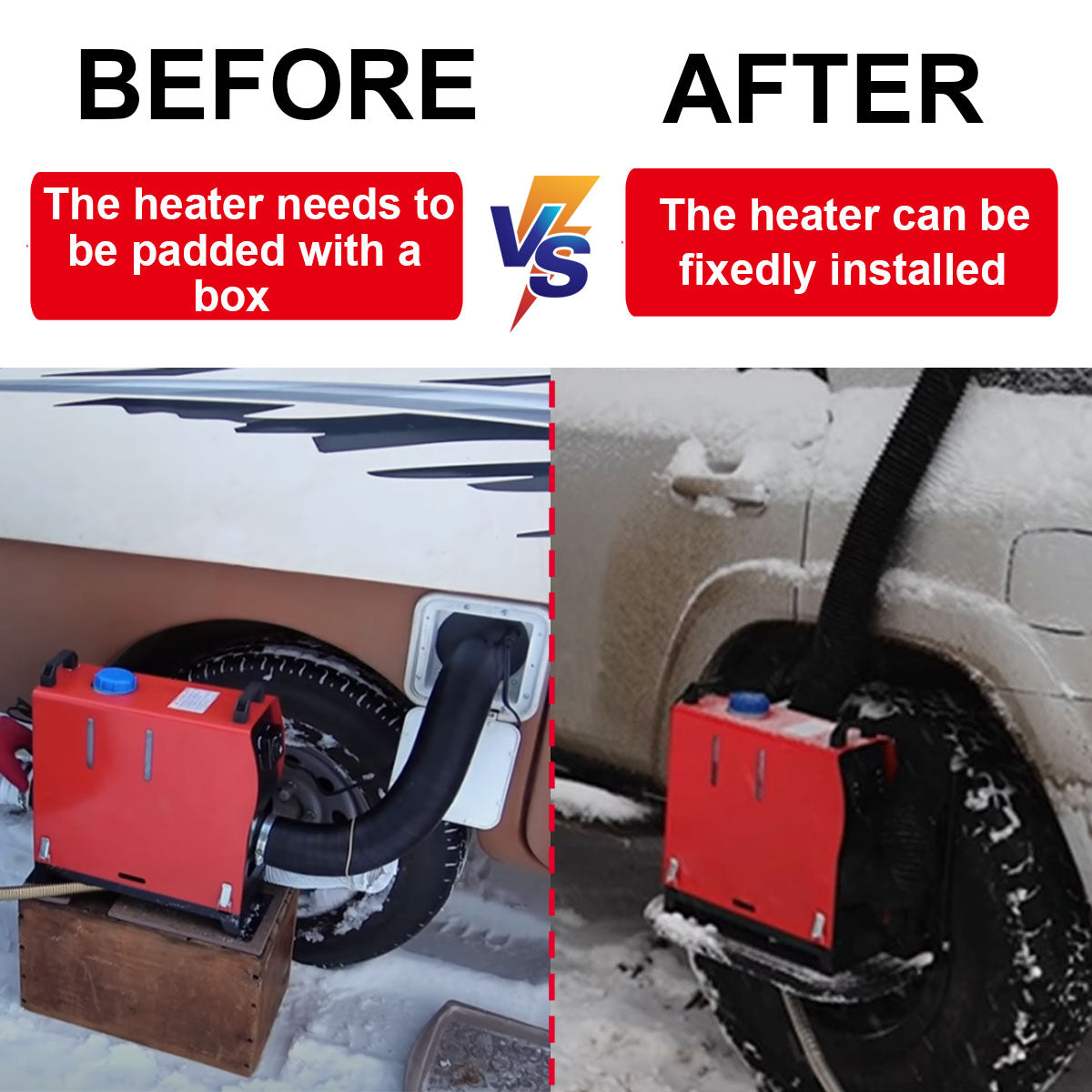 Car Heater Bracket Foldable Adjustable Universal for 14 to 18 Inches (about 36 to 46 cm) Tires