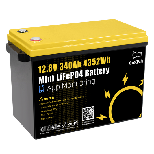 GoKWh 12V 340Ah Mini Built in 200A Bluetooth BMS LiFePO4 Battery