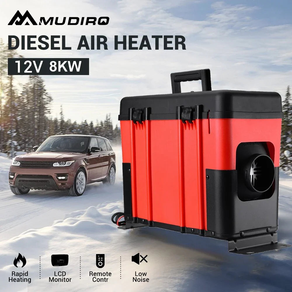 UK-New Mudiro 12V 8KW Diesel Air Heater Toolbox All In One Parking Heater Portable with Remote Control and LCD for RV Trailer Camper Boat