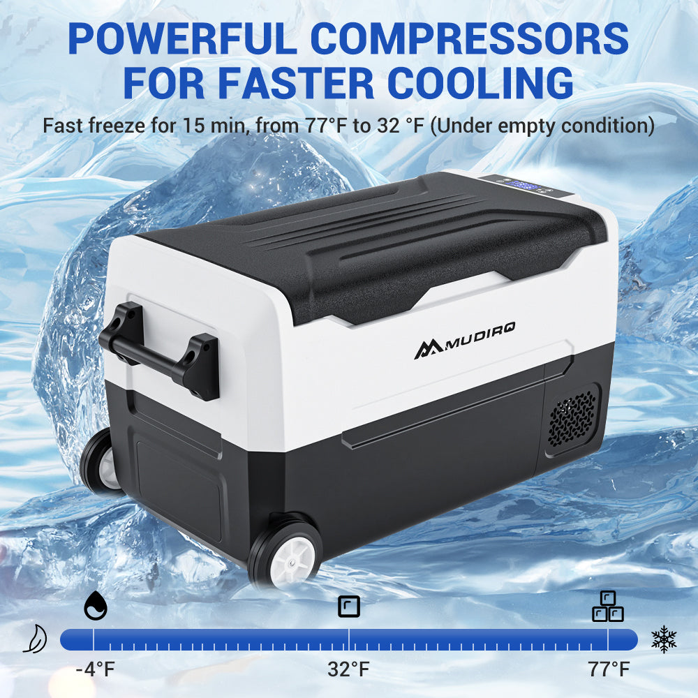 Mudiro 12V Car Refrigerator 35L/55L Compressor Cooler for Car Home 12/24V DC 110/240V AC