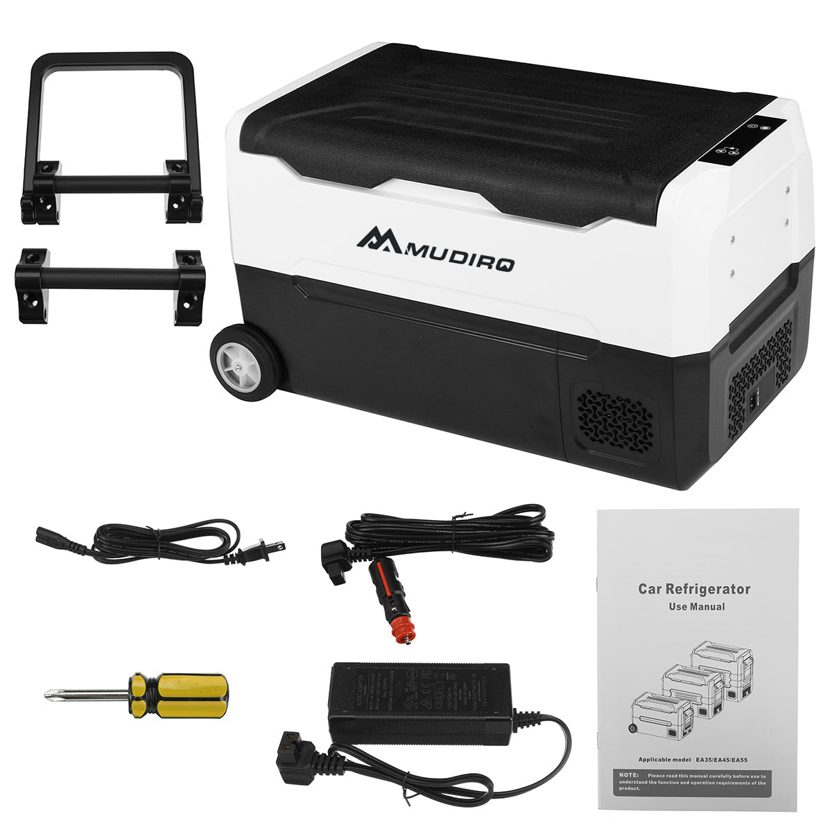 Mudiro 12V Car Refrigerator 35L/55L Compressor Cooler for Car Home 12/24V DC 110/240V AC