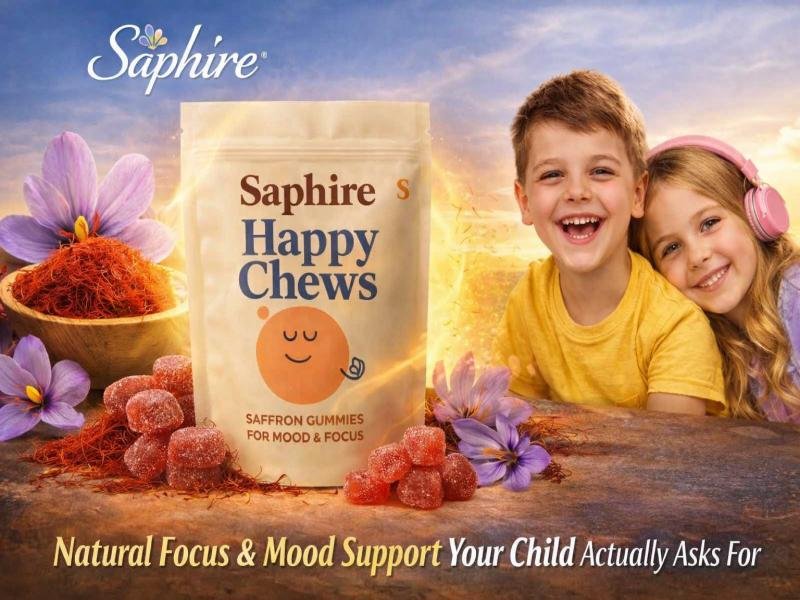 Saphire Saffron Gummies Natural Mood Support Supplement For Focus Calm And Emotional Wellness